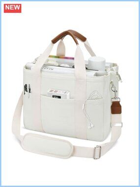 Large Canvas Tote Bag with Zipper Compartments Crossbody Messenger Purse